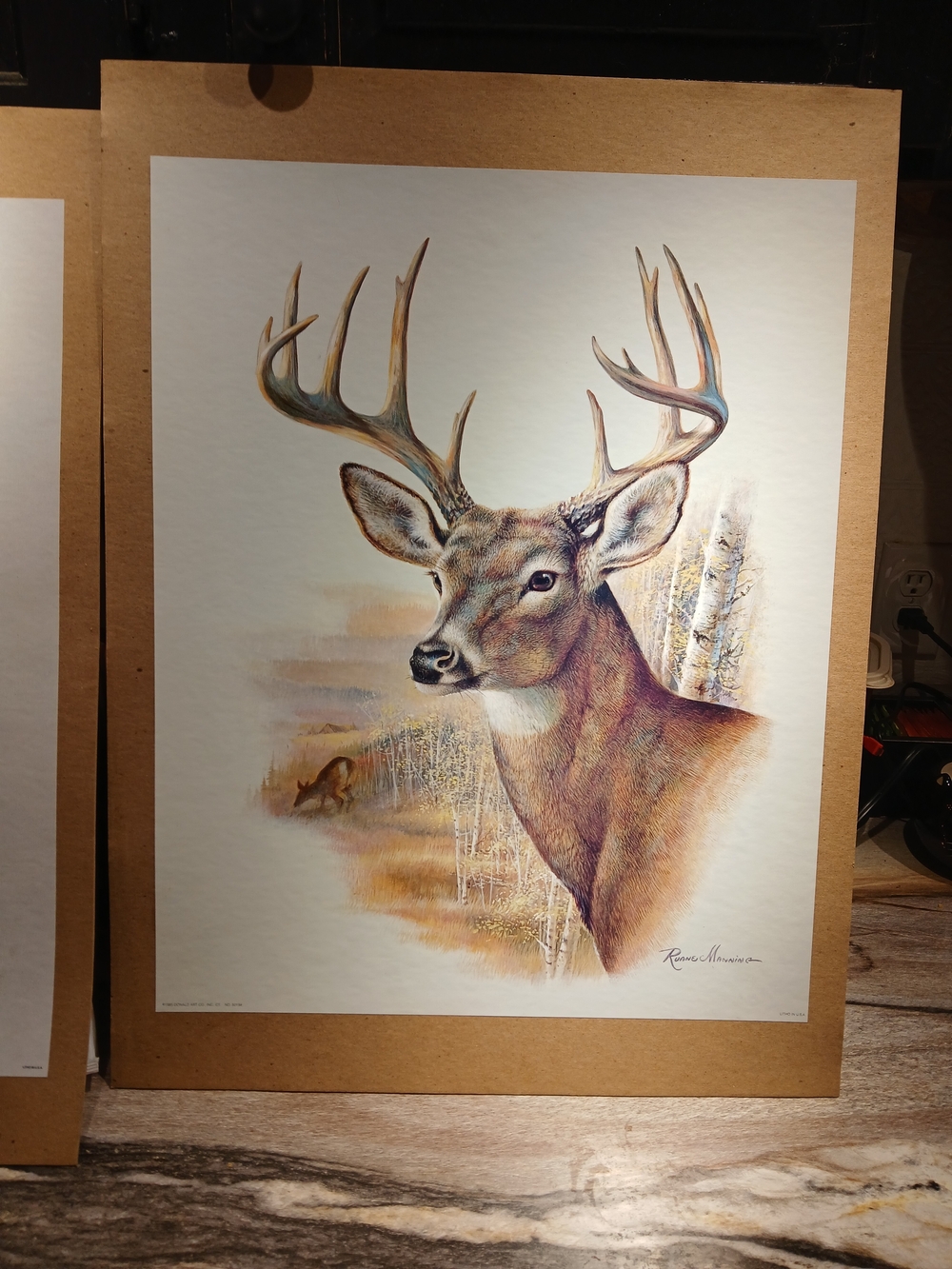 VINTAGE Brown Deer Portrait Wall Art Print - Rustic Home Decor